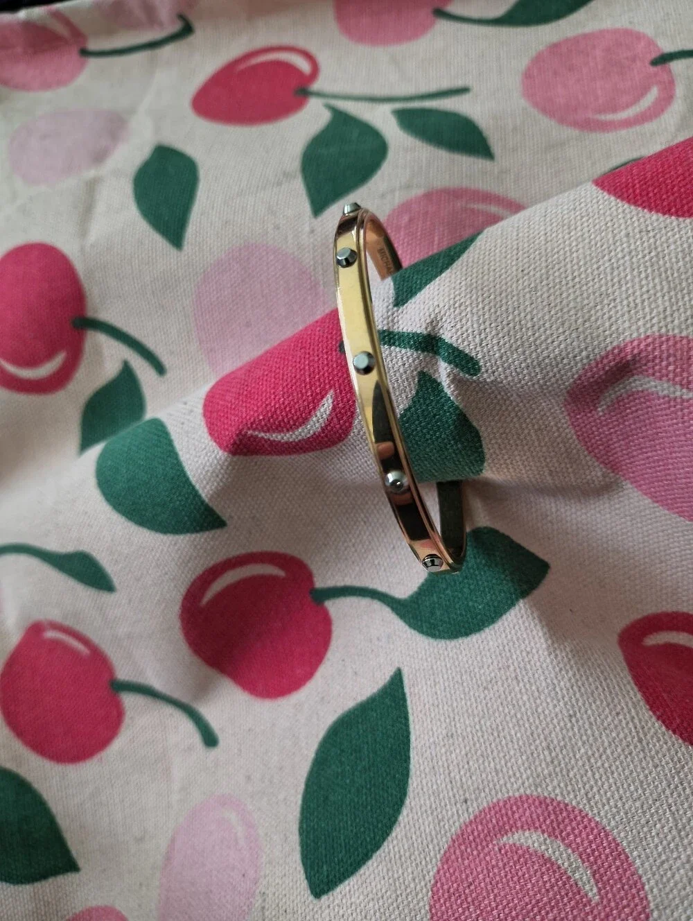 Michael Kors Heritage Astor Rose Gold Tone Silver Studded Cuff Bangle.